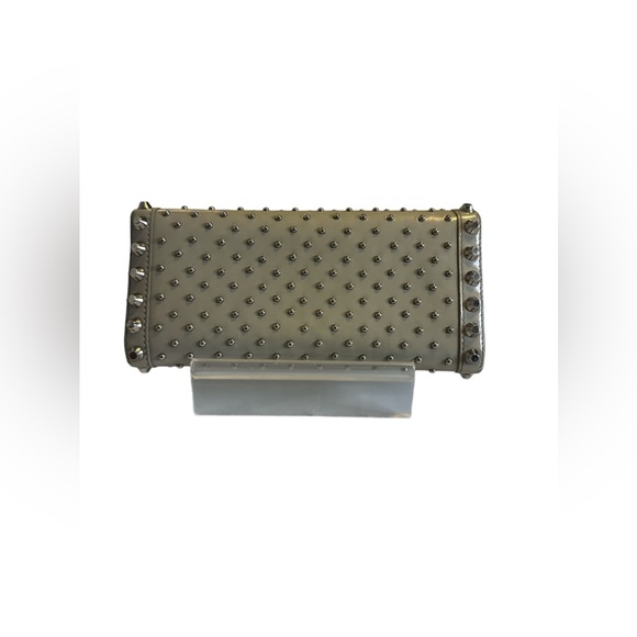 PRADA Studded Long Wallet Gray/Silver Leather Great Used Condition GORGEOUS - Picture 2 of 8